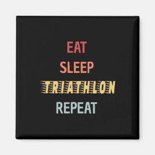 Triathlon - Essen Schlafen Triathlon Wiederholen Magnet