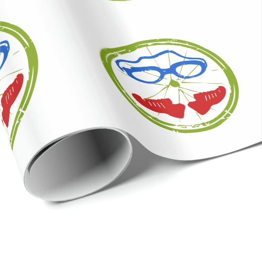 Triathlon Face Geschenkpapier (Rolleneckpunkt)
