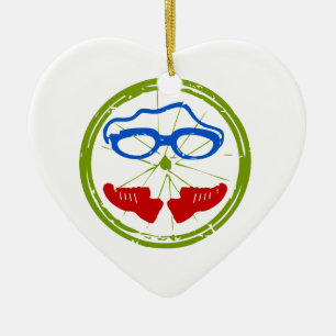 Triathlon Face Keramik Ornament