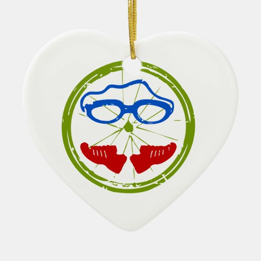 Triathlon Face Keramik Ornament (Vorne)