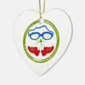 Triathlon Face Keramik Ornament (Links)