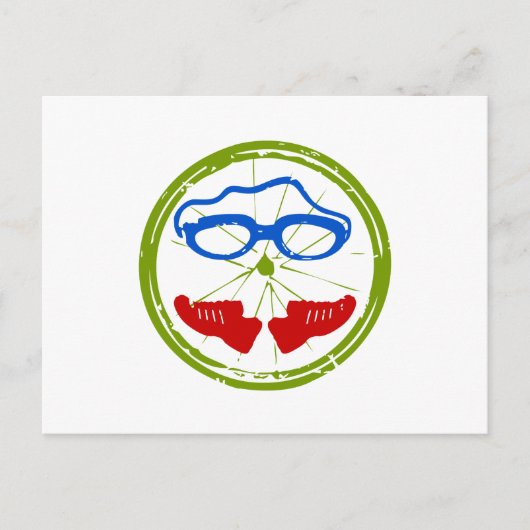 Triathlon Face Postkarte (Vorderseite)