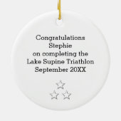 Triathlon Female Keepake in Blau Keramikornament (Hinten)