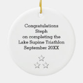 Triathlon Female Keepake Keramikornament (Hinten)