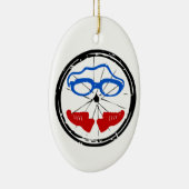 Triathlon Freak Logo Keramik Ornament (Rechts)