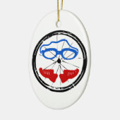 Triathlon Freak Logo Keramik Ornament (Links)
