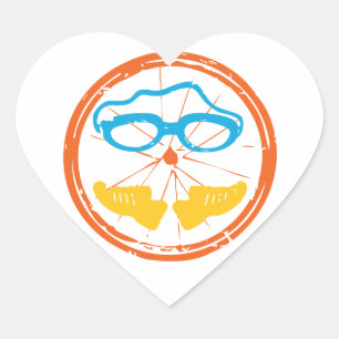 Triathlon Fun Design Herz-Aufkleber