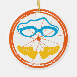 Triathlon Fun Design Keramikornament