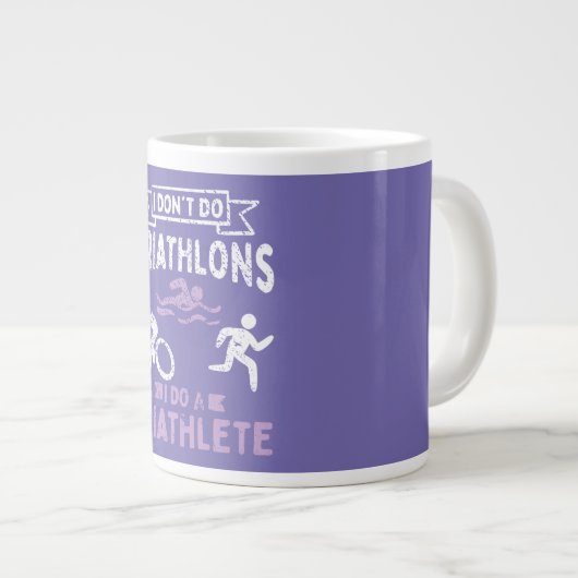 Triathlon Funny Jumbo-Tasse (Vorderseite Rechts)