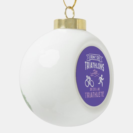 Triathlon Funny Keramik Kugel-Ornament (Links)