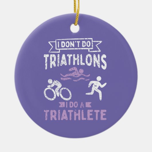 Triathlon Funny Keramik Ornament (Vorne)