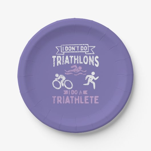 Triathlon Funny Pappteller (Vorderseite)