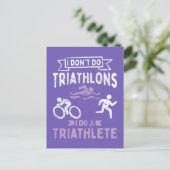 Triathlon Funny Postkarte (Stehend Vorderseite)