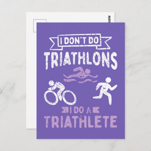 Triathlon Funny Postkarte (Vorne/Hinten)