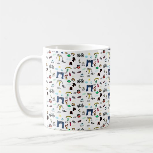 Triathlon-Gekritzel Kaffeetasse (Links)