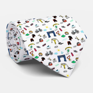 Triathlon-Gekritzel Krawatte