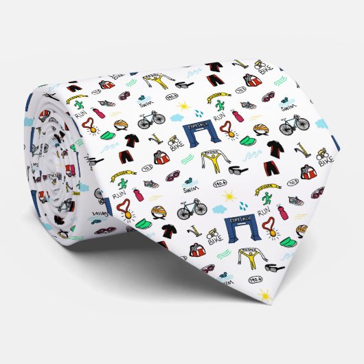 Triathlon-Gekritzel Krawatte (Gerollt)