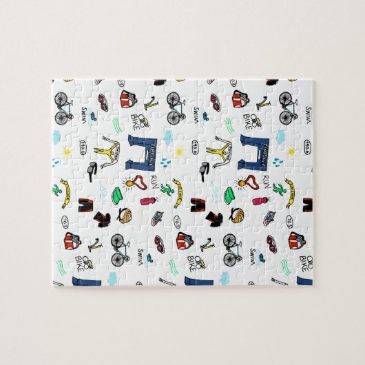 Triathlon-Gekritzel Puzzle (Horizontal)