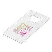 Triathlon Geldbeutel Flaschenöffner (Vorderseite Schrägansicht)