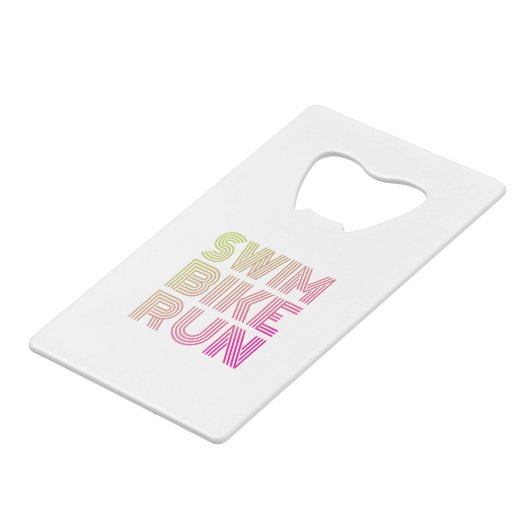 Triathlon Geldbeutel Flaschenöffner (Vorderseite Schrägansicht)