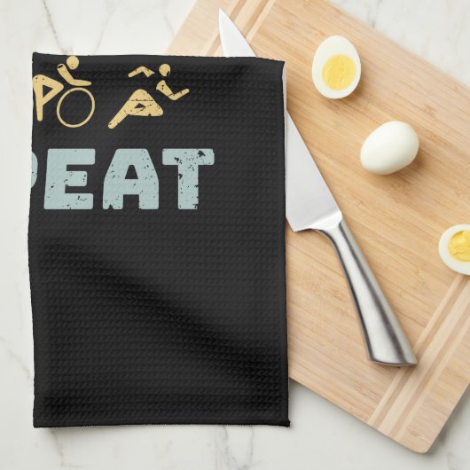 Triathlon Geschirrtuch (Viertel Falte)