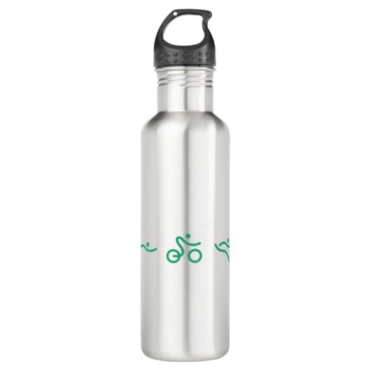 Triathlon Green Logo Edelstahlflasche (Vorderseite)