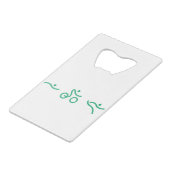 Triathlon Green Logo Geldbeutel Flaschenöffner (Rückseite Schrägansicht)