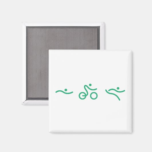 Triathlon Green Logo Magnet (Vorderseite/Rückseite)