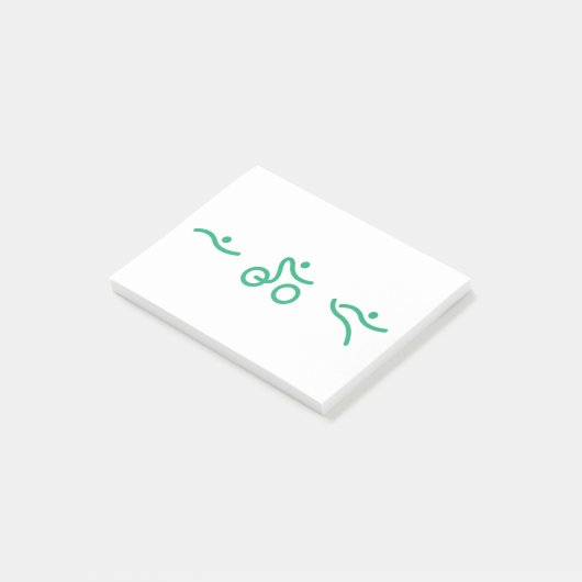 Triathlon Green Logo Post-it Klebezettel (angewinkelt)