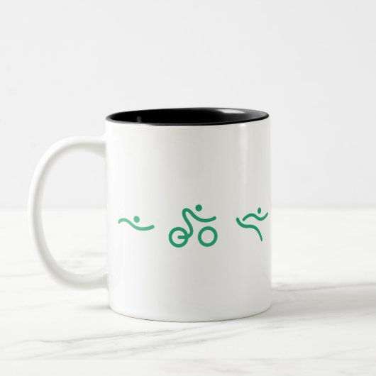 Triathlon Green Logo Zweifarbige Tasse (Links)