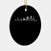 TRIATHLON HEARTBEAT T SHIRT KERAMIK ORNAMENT (Rechts)