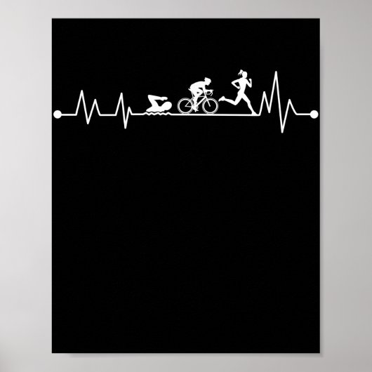 TRIATHLON HEARTBEAT T SHIRT POSTER (Vorne)