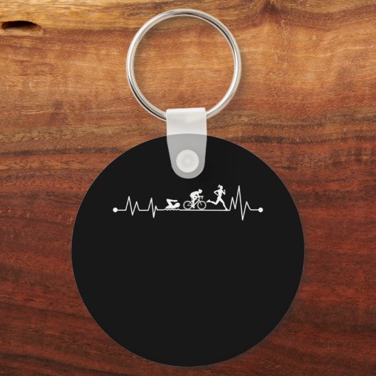 TRIATHLON HEARTBEAT T SHIRT SCHLÜSSELANHÄNGER (Vorderseite)