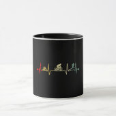 Triathlon Heartbeat Vintage Tasse (Zentrum)