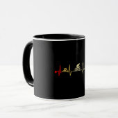 Triathlon Heartbeat Vintage Tasse (Vorderseite Links)