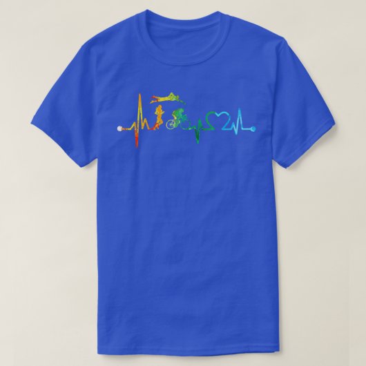 TRIATHLON HEARTBEAT WATERCOLOR 2 T-Shirt (Design vorne)