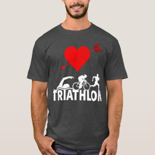 Triathlon Herzschlag Triathlete Rennen Schluchten  T-Shirt