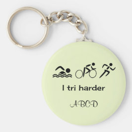 Triathlon icons quote I tri harder personalized Schlüsselanhänger