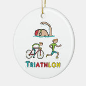Triathlon Keramik Ornament (Links)