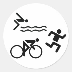 Triathlon-Kreissymbol Runder Aufkleber