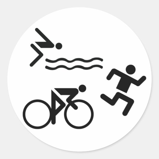 Triathlon-Kreissymbol Runder Aufkleber (Vorderseite)
