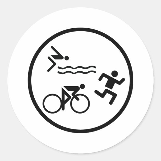 Triathlon-Kreissymbol Runder Aufkleber (Vorderseite)