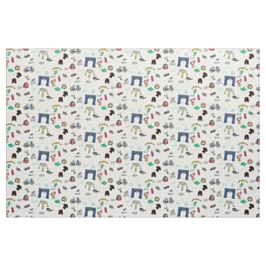 Triathlon kritzelt Gewebe Stoff (Fat Quarter (45,7 x 55,9 cm))