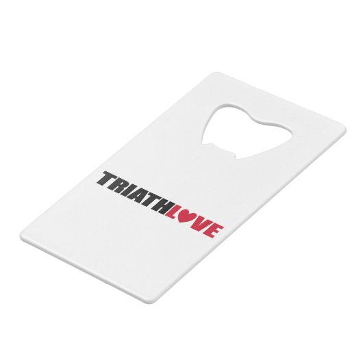 Triathlon-Liebe für Schwimmer, Radfahrer und Läufe Geldbeutel Flaschenöffner (Vorderseite Schrägansicht)