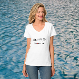Triathlon-Liebe für Tri-Piktogramme T-Shirt