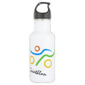 Triathlon-Logo Edelstahlflasche (Vorderseite)