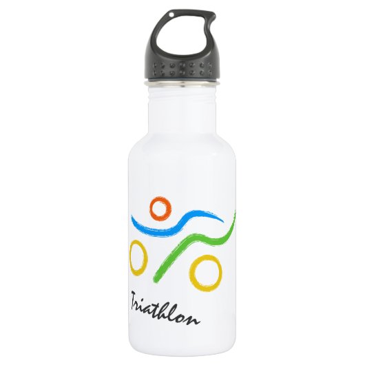 Triathlon-Logo Edelstahlflasche (Vorderseite)