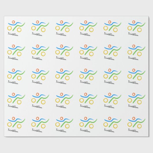 Triathlon-Logo Geschenkpapier (Flach)