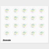 Triathlon-Logo Herz-Aufkleber (Blatt)