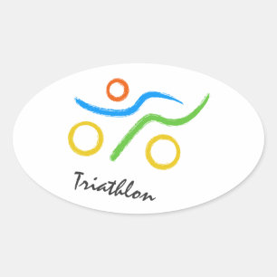 Triathlon-Logo Ovaler Aufkleber